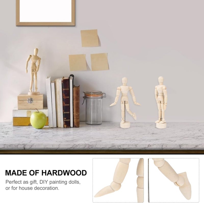 DOITOOL Artists Wooden Manikin Jointed Mannequin: 12 Pack 4.5 Inch Artist Mannequin Model Drawing Figure Model Wooden Mannequin Artist Manikin with Stand for Drawing Painting Desk Decoration - Image 4